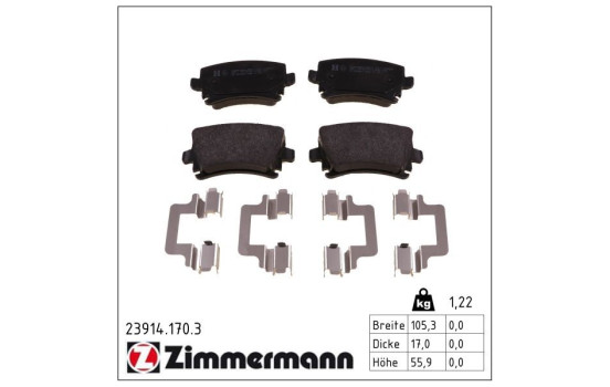 Brake Pad Set, disc brake 23914.170.3 Zimmermann, Image 2