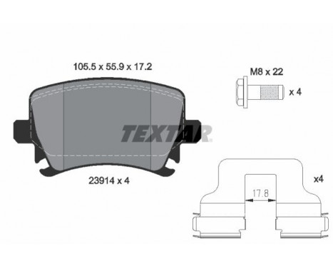 Brake Pad Set, disc brake 2391401 Textar, Image 2