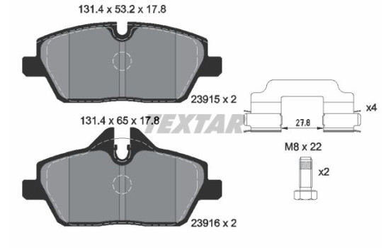 Brake Pad Set, disc brake 2391503 Textar, Image 2