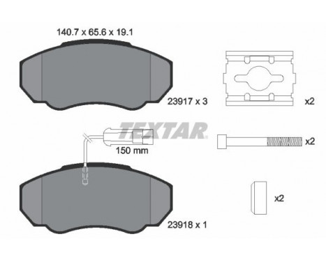 Brake Pad Set, disc brake 2391701 Textar, Image 2
