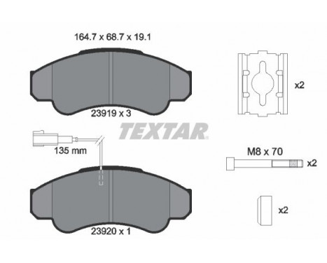 Brake Pad Set, disc brake 2391901 Textar, Image 2