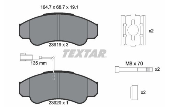 Brake Pad Set, disc brake 2391901 Textar, Image 2