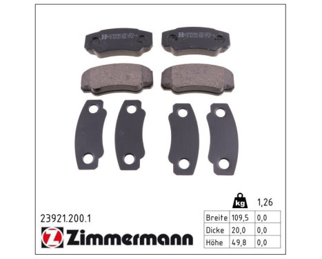 Brake Pad Set, disc brake 23921.200.1 Zimmermann, Image 2