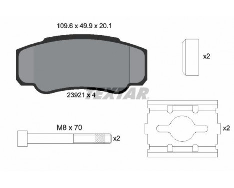 Brake Pad Set, disc brake 2392101 Textar, Image 2