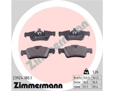 Brake Pad Set, disc brake 23924.180.1 Zimmermann