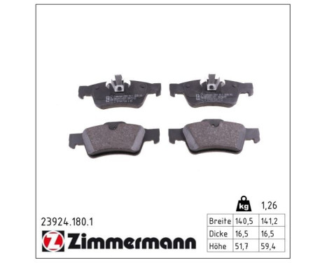 Brake Pad Set, disc brake 23924.180.1 Zimmermann, Image 2