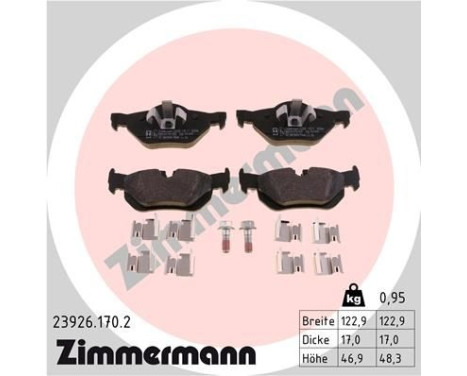 Brake Pad Set, disc brake 23926.170.2 Zimmermann