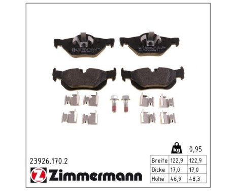 Brake Pad Set, disc brake 23926.170.2 Zimmermann, Image 2