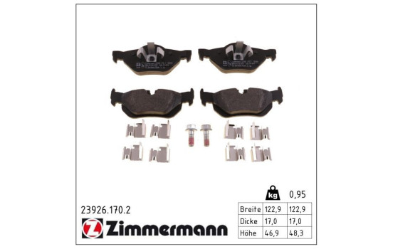 Brake Pad Set, disc brake 23926.170.2 Zimmermann, Image 2