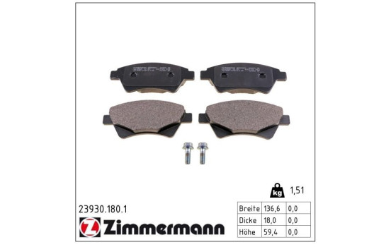 Brake Pad Set, disc brake 23930.180.1 Zimmermann, Image 2