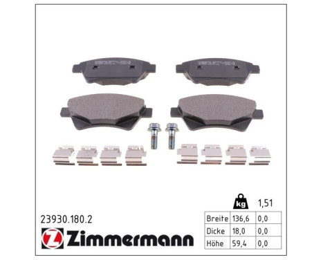 Brake Pad Set, disc brake 23930.180.2 Zimmermann, Image 2