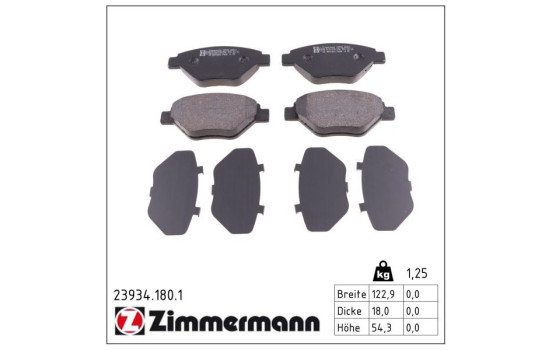 Brake Pad Set, disc brake 23934.180.1 Zimmermann, Image 2
