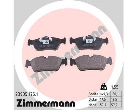 Brake Pad Set, disc brake 23935.175.1 Zimmermann