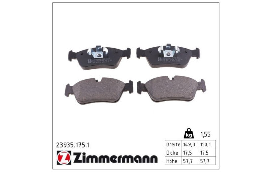 Brake Pad Set, disc brake 23935.175.1 Zimmermann, Image 2