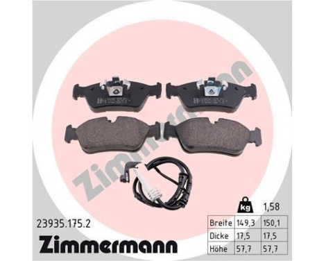 Brake Pad Set, disc brake 23935.175.2 Zimmermann