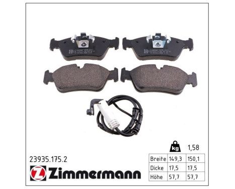 Brake Pad Set, disc brake 23935.175.2 Zimmermann, Image 2