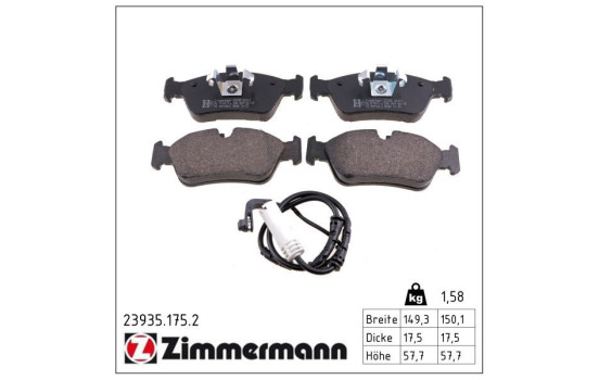 Brake Pad Set, disc brake 23935.175.2 Zimmermann, Image 2
