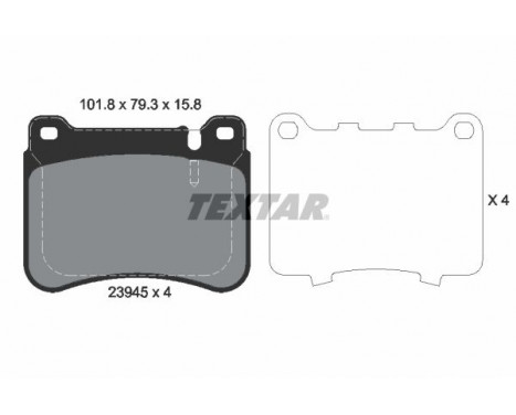 Brake Pad Set, disc brake 2394501 Textar, Image 2