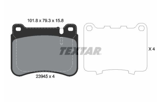 Brake Pad Set, disc brake 2394501 Textar, Image 2