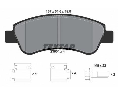 Brake Pad Set, disc brake 2395401 Textar, Image 2