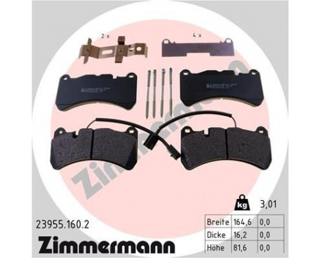 Brake Pad Set, disc brake 23955.160.2 Zimmermann