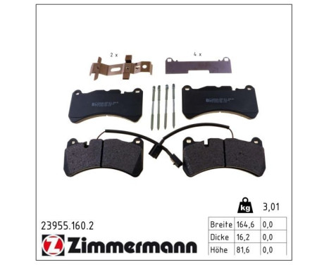 Brake Pad Set, disc brake 23955.160.2 Zimmermann