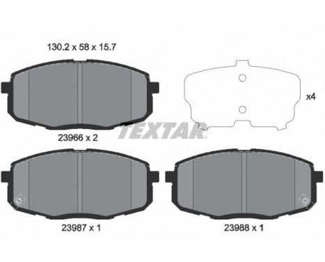 Brake Pad Set, disc brake 2396601 Textar