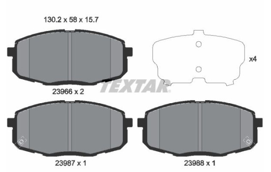Brake Pad Set, disc brake 2396601 Textar