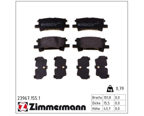 Brake Pad Set, disc brake 23967.155.1 Zimmermann, Image 2