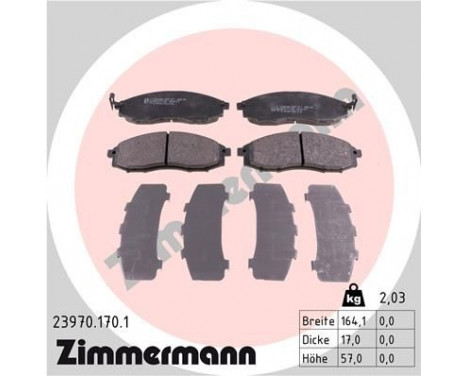 Brake Pad Set, disc brake 23970.170.1 Zimmermann