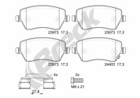 Brake pad set, disc brake 23973 00 702 10 Breck