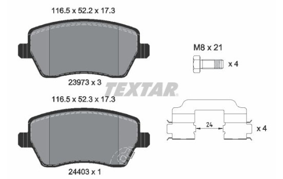 Brake Pad Set, disc brake 2397302 Textar