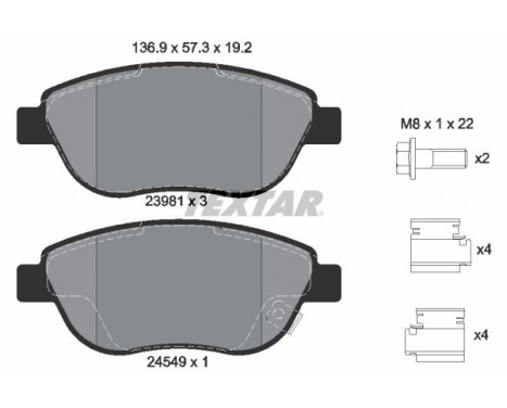 Brake Pad Set, disc brake 2398101 Textar, Image 2