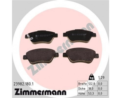 Brake Pad Set, disc brake 23982.180.1 Zimmermann