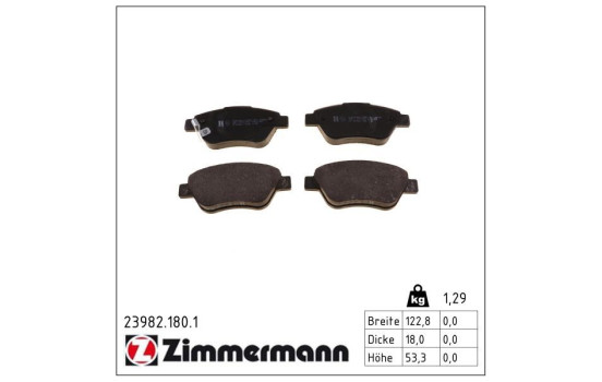 Brake Pad Set, disc brake 23982.180.1 Zimmermann, Image 2