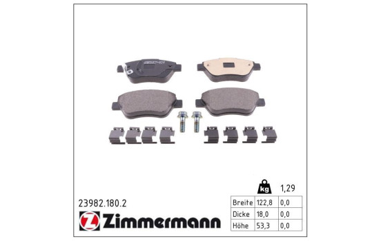 Brake Pad Set, disc brake 23982.180.2 Zimmermann, Image 2