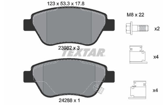 Brake Pad Set, disc brake 2398202 Textar, Image 2