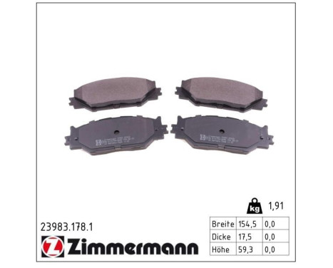 Brake Pad Set, disc brake 23983.178.1 Zimmermann, Image 2