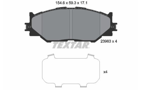 Brake Pad Set, disc brake 2398301 Textar