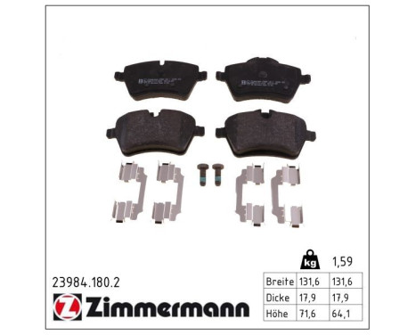 Brake Pad Set, disc brake 23984.180.2 Zimmermann, Image 2