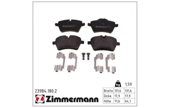 Brake Pad Set, disc brake 23984.180.2 Zimmermann, Image 2