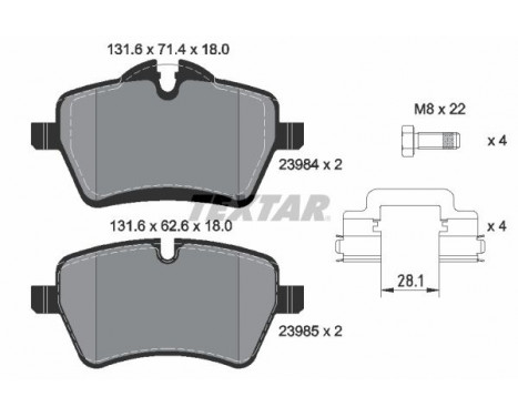 Brake Pad Set, disc brake 2398404 Textar, Image 2