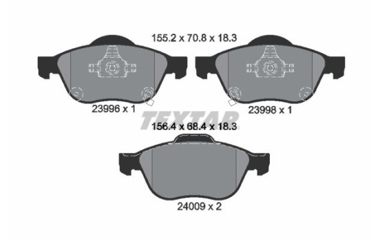 Brake Pad Set, disc brake 2399601 Textar