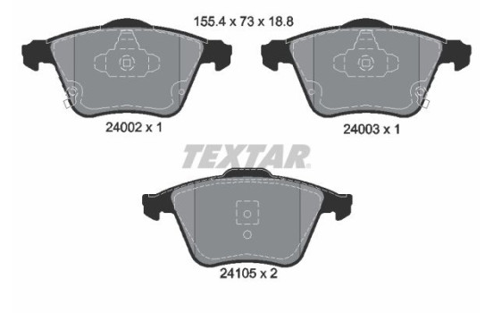 Brake Pad Set, disc brake 2400201 Textar