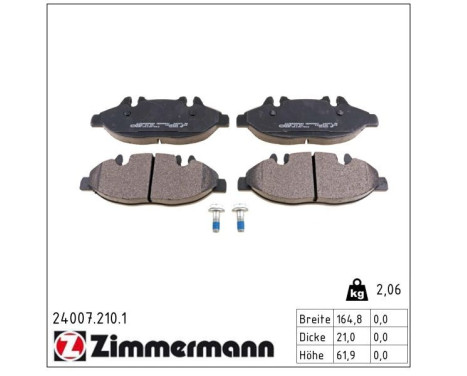 Brake Pad Set, disc brake 24007.210.1 Zimmermann, Image 2