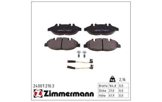 Brake Pad Set, disc brake 24007.210.3 Zimmermann, Image 2