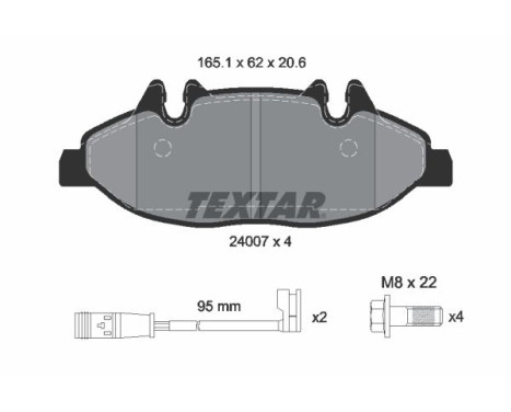 Brake Pad Set, disc brake 2400701 Textar, Image 2