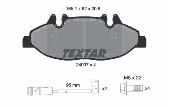 Brake Pad Set, disc brake 2400701 Textar, Image 2