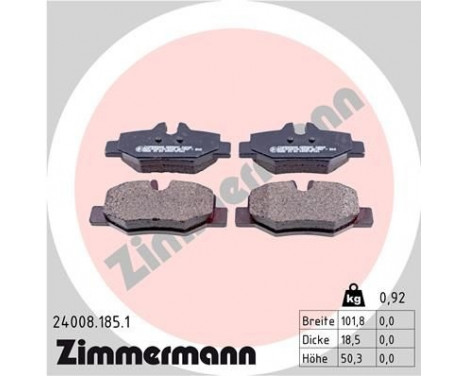 Brake Pad Set, disc brake 24008.185.1 Zimmermann