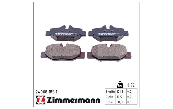 Brake Pad Set, disc brake 24008.185.1 Zimmermann, Image 2